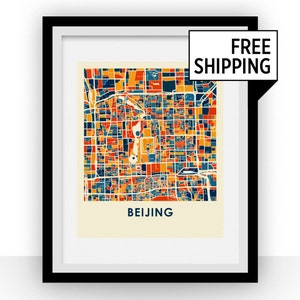 Beijing Map Print - Full Color Map Poster