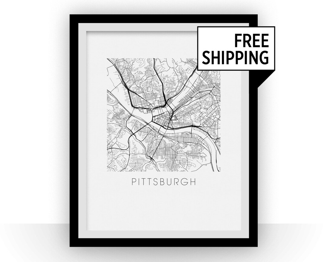 Pittsburgh Map Print - Etsy