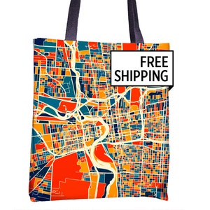 Columbus Map Tote Bag - Ohio Map Tote Bag 15x15