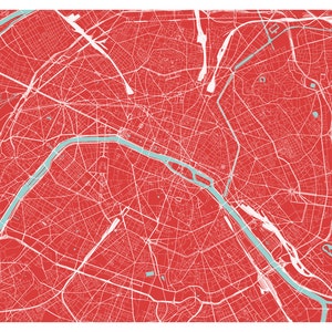 Paris Map Print Choose your color image 2