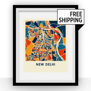 Neu-Delhi anzeigen Print - Vollfarb-Karte-Poster