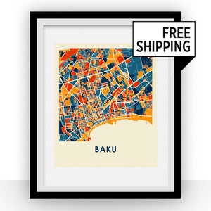 Baku Map Print - Full Color Map Poster