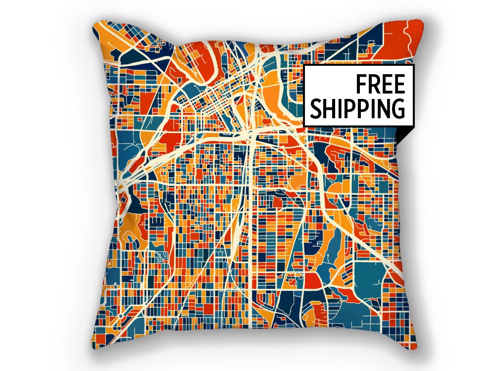 Oreiller de Carte Fort Worth - Texas Oreiller 18 X 18