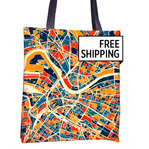 Dresden Map Tote Bag - Germany Map Tote Bag 15x15