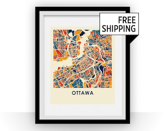 Ottawa Map Print - Full Color Map Poster