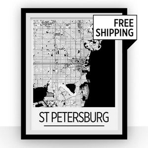 St. Petersburg Kartenwerke Poster - Usa Karte Print - Art Deco