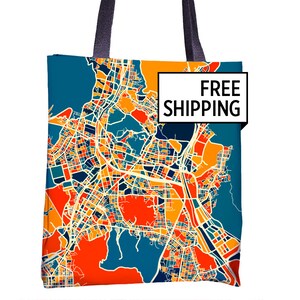 Busan Map Tote Bag - Korea Map Tote Bag 15x15