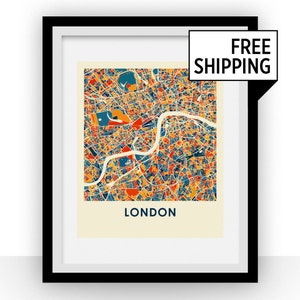Imprimir mapa de Londres - mapa afiche a todo Color