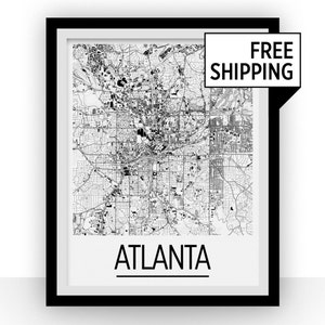 Atlanta - Usa Karte Drucken - Poster Art Deco Kartenwerke