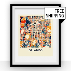Orlando kaart afdrukken - Full Color kaart Poster