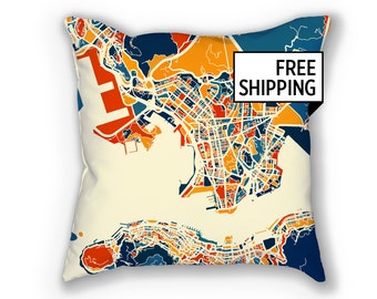 Hong Kong Map Pillow - China Map Pillow 18x18