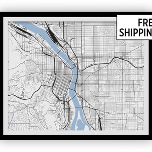 Portland Map Print - Choose your color