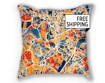 Kuala Lumpur Map Pillow - Malaysia Map Pillow 18x18