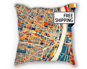 St Louis Map Pillow - Missouri Map Pillow 18x18