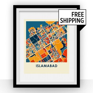 Islamabad Map Print - Full Color Map Poster