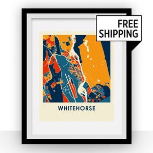 Whitehorse Karte Drucken - volle Farbe Karte Poster