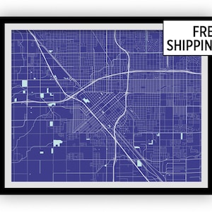 Fresno Map Print - Choose your color
