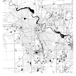Ann Arbor Map Poster - Michigan Map Print - Art Deco Series - Etsy