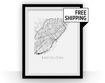 Barcelona Map Print