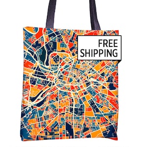Manchester kaart Tote Bag - Engeland kaart Tote tas 15 x 15