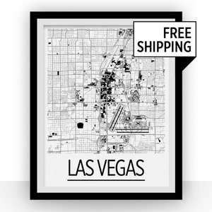 Série de Las Vegas cartes Poster - usa Map Print - Art déco