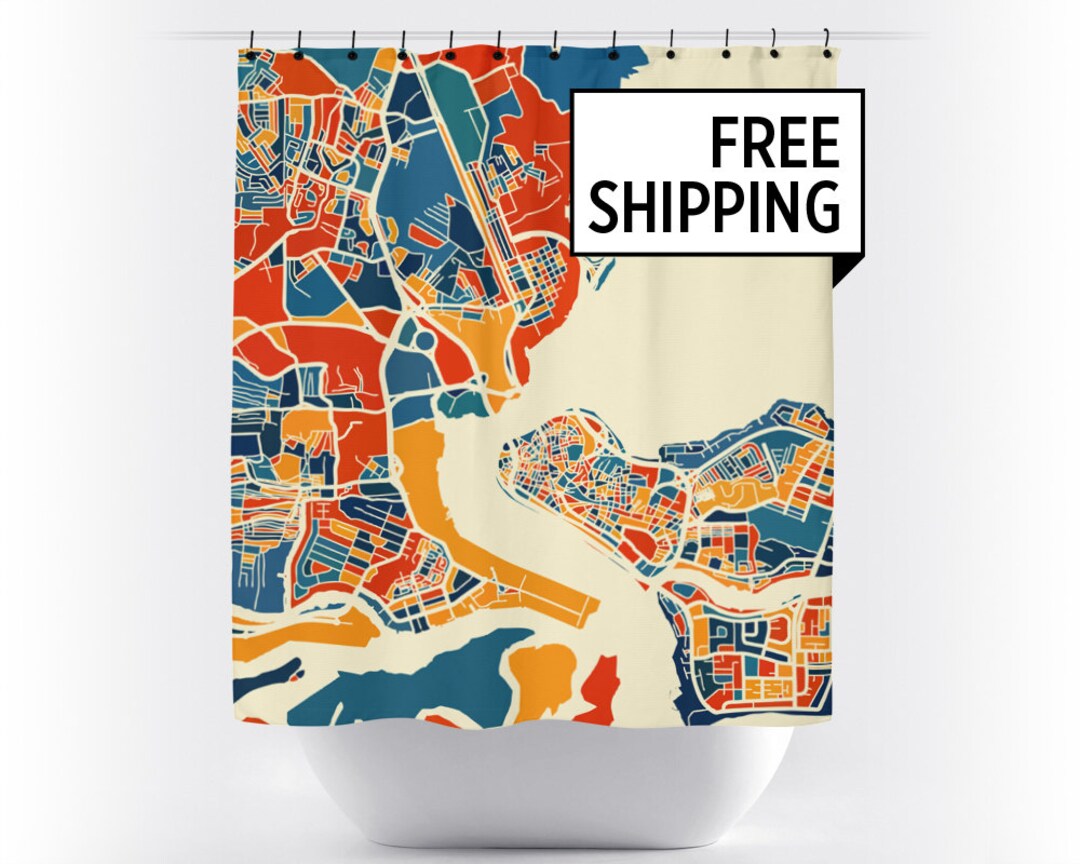 Lagos Map Shower Curtain Nigeria Shower Curtain Chroma Etsy