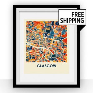 Glasgow Map Print - Full Color Map Poster