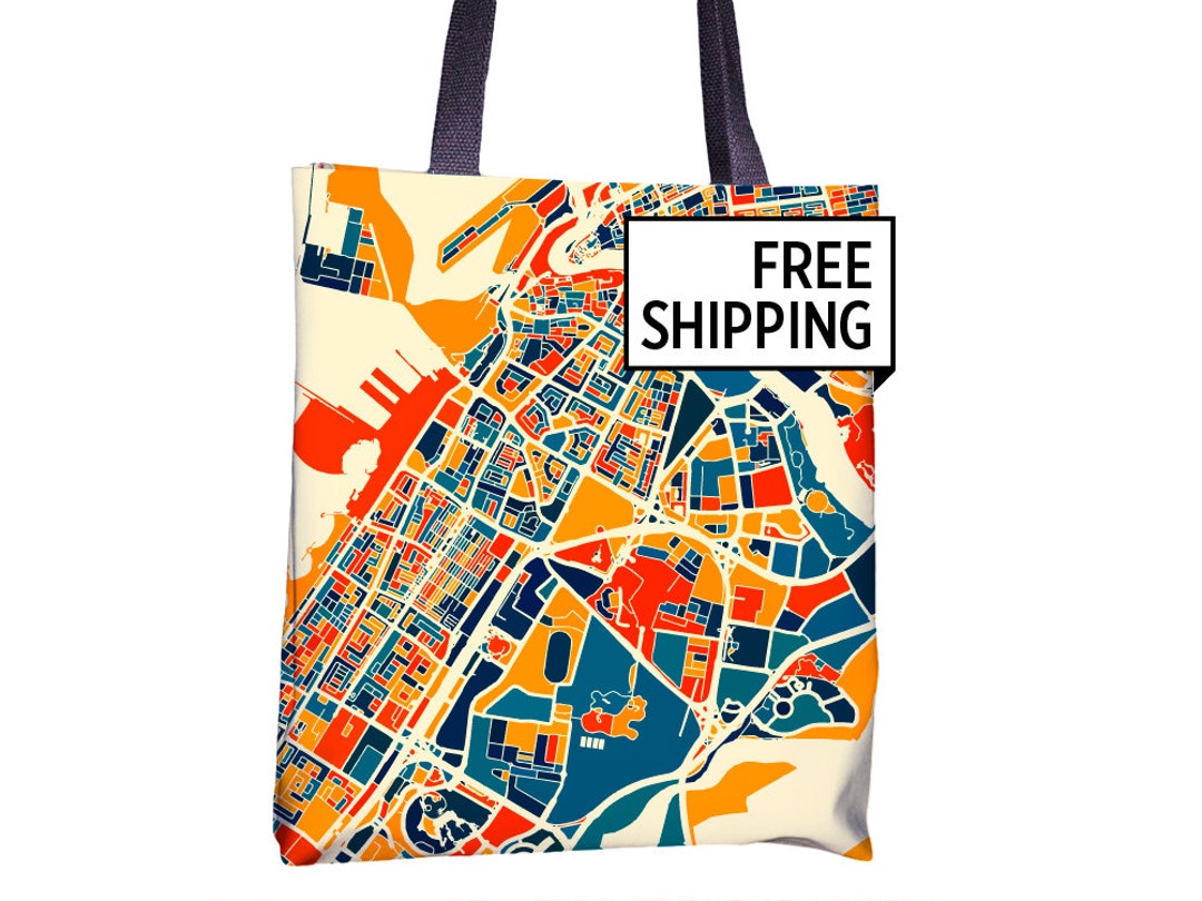 ドバイマップトートバッグ - アラブ首長国連邦マップトートバッグ