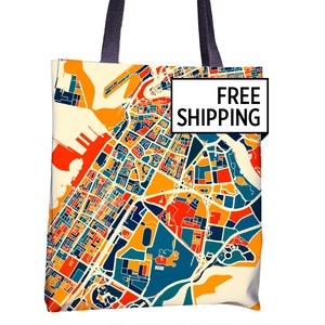 Dubai Map Tote Bag - United Arab Emirates Map Tote Bag 15x15