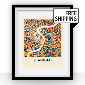 Shanghai Map Print - Full Color Map Poster