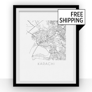 Karachi Map Print