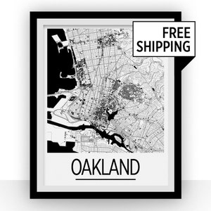 Oakland Kartenwerke Poster - Usa Karte Print - Art Deco