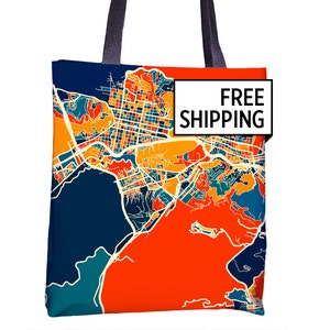 Caracas Map Tote Bag - Venezuela Map Tote Bag 15x15