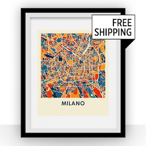 Milan Map Print - Full Color Map Poster