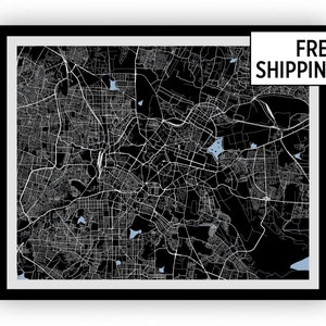 Bangalore Map Print - Choose your color