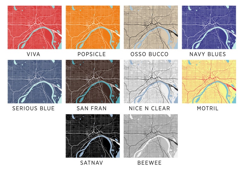 St Paul Map Print Choose your color image 3