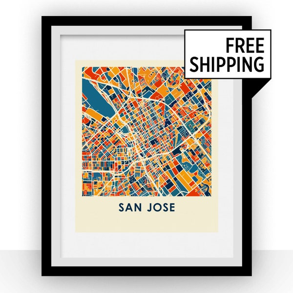 San Jose Map Print Etsy
