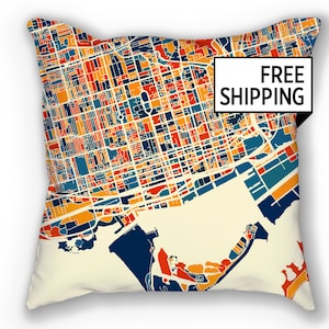 Toronto Map Pillow - To Map Pillow 18x18