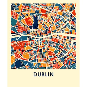 Dublin Map Print Full Color Map Poster image 2