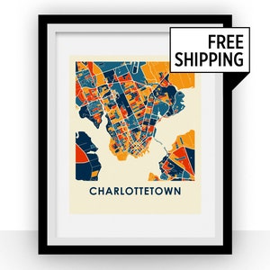 Charlottetown PEI Map Print - Full Color Map Poster