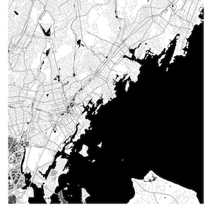 Larchmont NY Map Poster - Art Deco Series