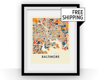 Baltimore Map Print - Full Color Map Poster