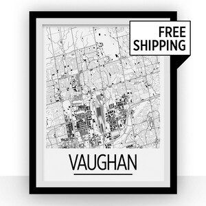 Vaughan Ontario Map Poster - Ontario Map Print - Art Deco Series