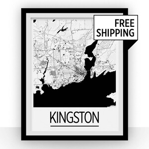 Kingston Map Poster - Ontario Map Print - Art Deco Series