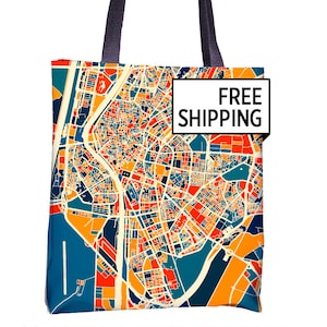 Sevilla Map Tote Bag - Spain Map Tote Bag 15x15
