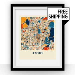 Kyoto Map Print Full Color Map Poster image 1