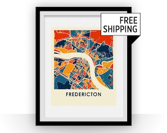 Fredericton Map Print - Full Color Map Poster