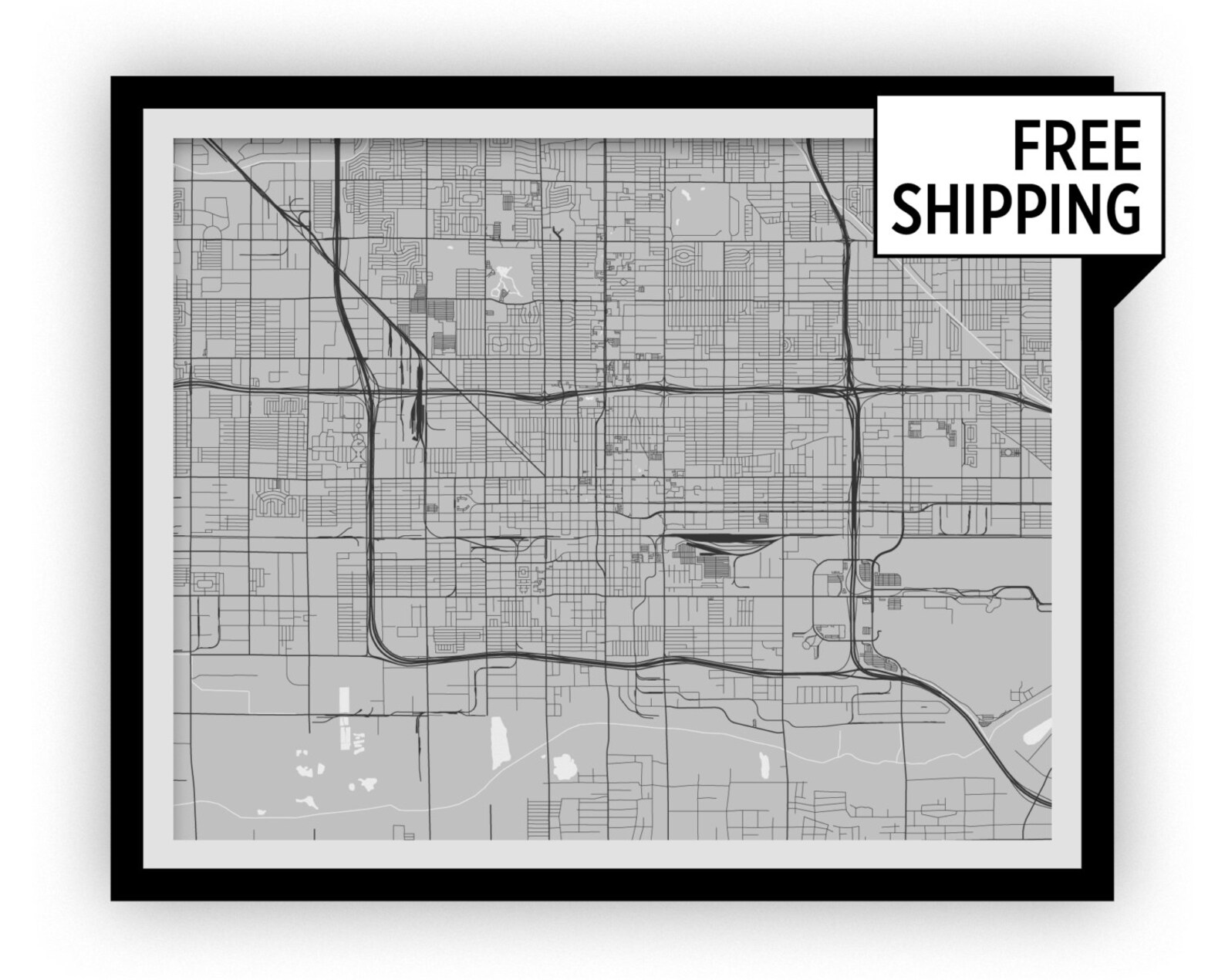 Phoenix Map Print Choose Your Color | Etsy