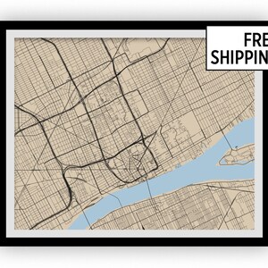 Detroit Map Print - Choose your color