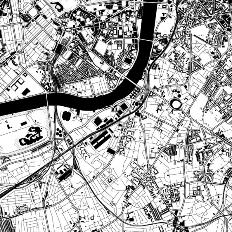 London Map Poster uk Map Print Art Deco Series Etsy